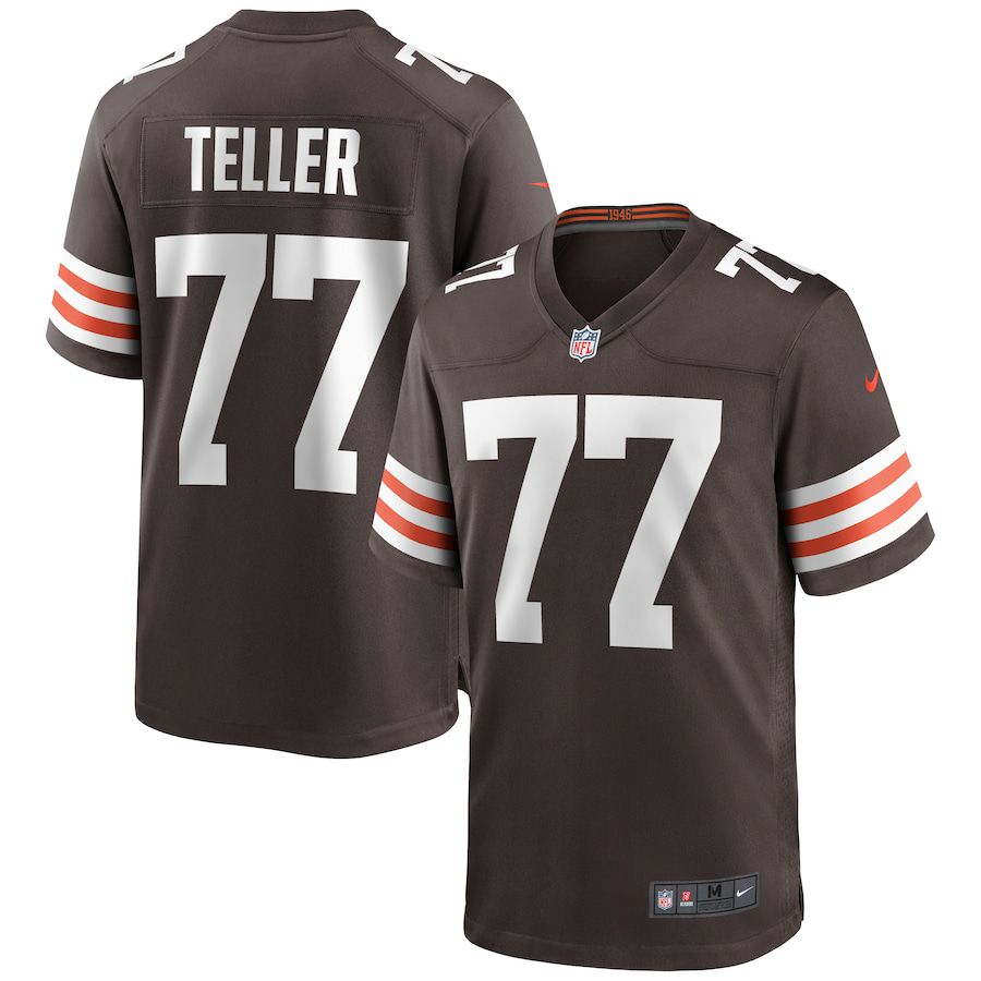 Men Cleveland Browns 77 Wyatt Teller Nike Brown Game NFL Jersey